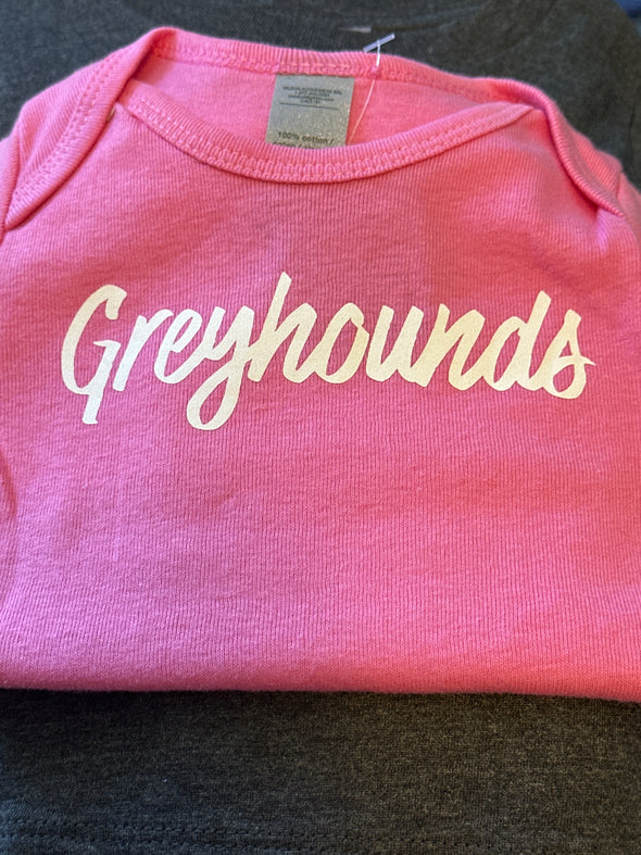 0-3m Pink greyhounds onesie