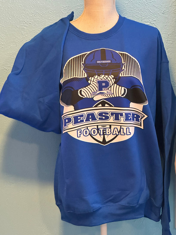 Peaster Football Blue Crew Sweatshirt